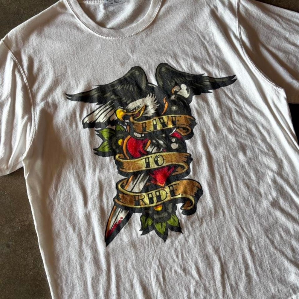 2000s‎ live to ride eagle bike tee - Picture 2 of 4